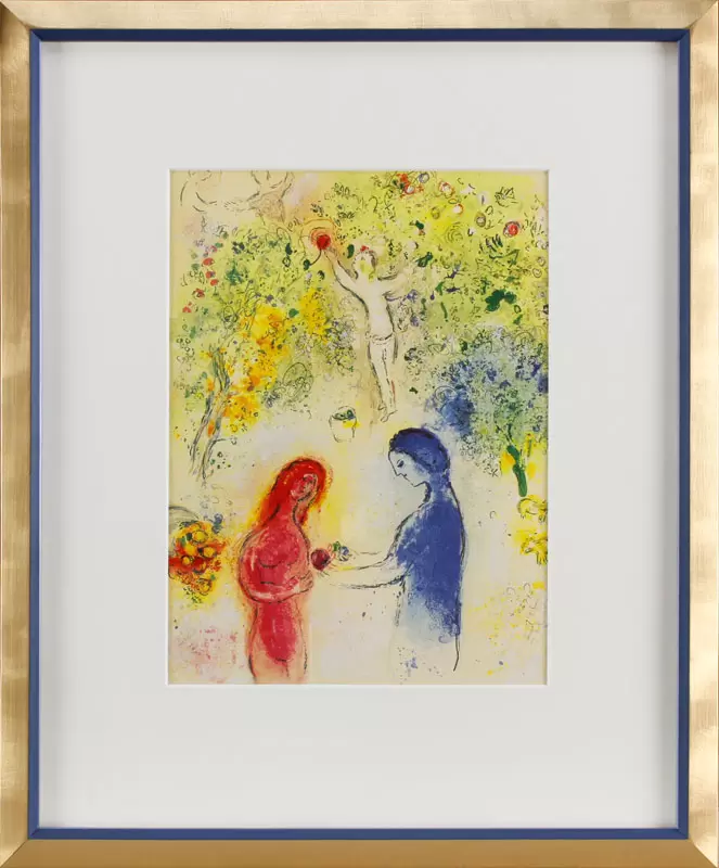 Marc Chagall - DAPHNIS UND CHLOÉ - Offsetlithographie im Designrahmen