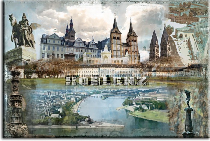 Koblenz Bild A. Baecker - Rhein-Mosel mit Schriftzug