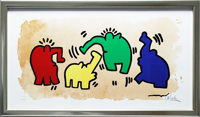 Otto Waalkes - Hommage an Keith Haring - original Grafik handsigniert