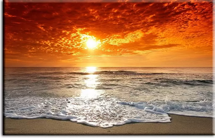 Sonnenuntergang am Meer stimmungsvolles Meeresbild-20 x 30 cm