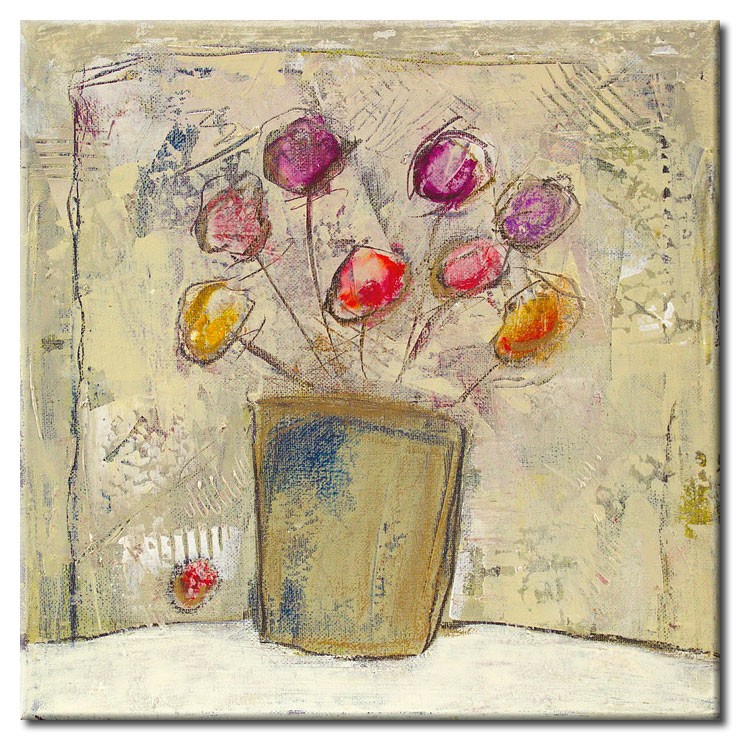 Karin Melé " Autumn Flowers "-20 x 20 cm