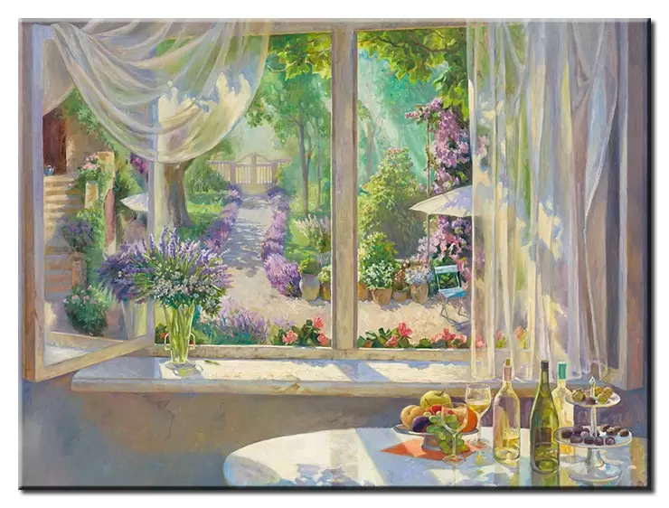 Diego Santos - Blick in den Garten-20 x 30 cm