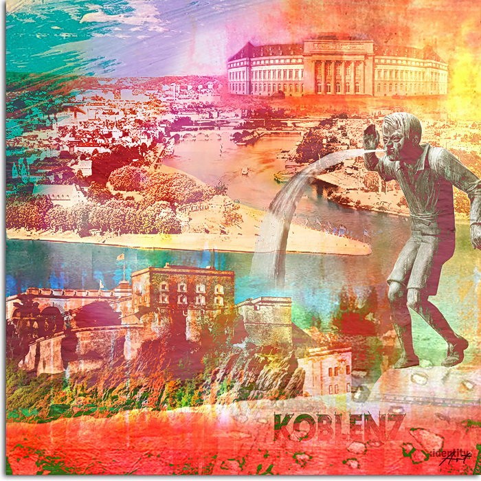 Koblenz Collage im Pop Art Stil - Schängel I