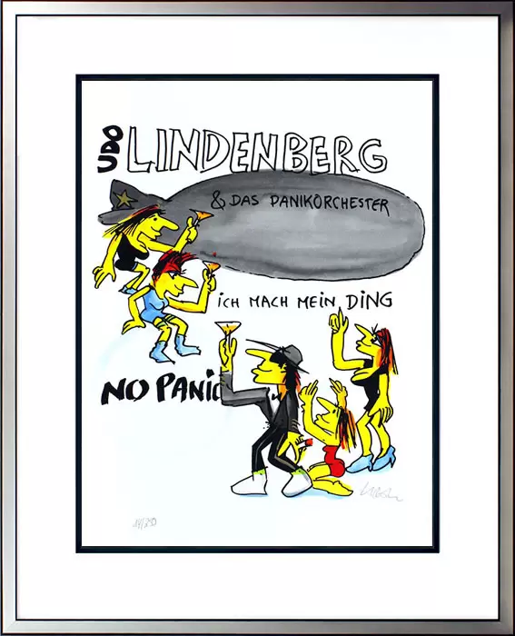  Udo Lindenberg ICH MACH MEIN DING Panikorchester - ZEPPELIN - original Siebdruck, handsigniert 
