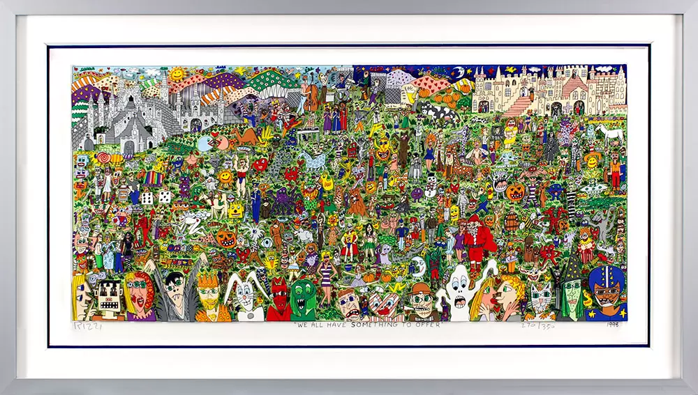james-rizzi-we-all-have-something-to-offer-gerahmt-kunst-3d