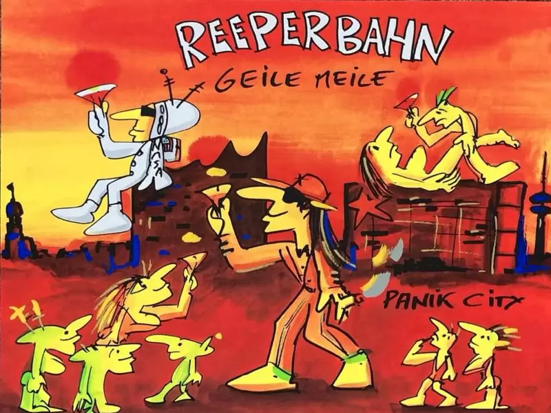 Udo Lindenberg Bilder - REEPERBAHN - GEILE MEILE - original Siebdruck, handsigniert