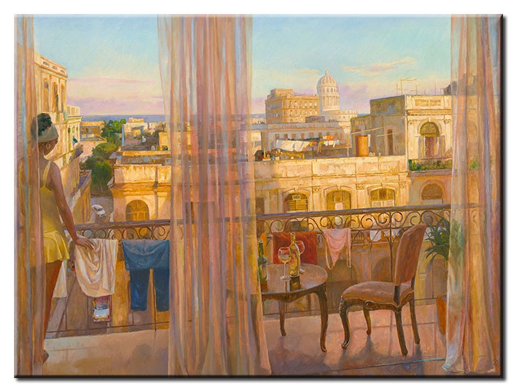 Diego Santos - Über den Dächern von Havanna-30 x 40 cm