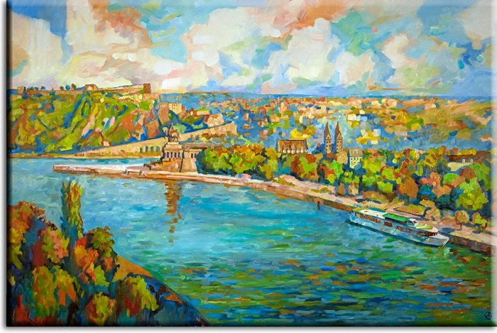 Leinwandbild  Koblenz Expressionistisch-20 x 30 cm