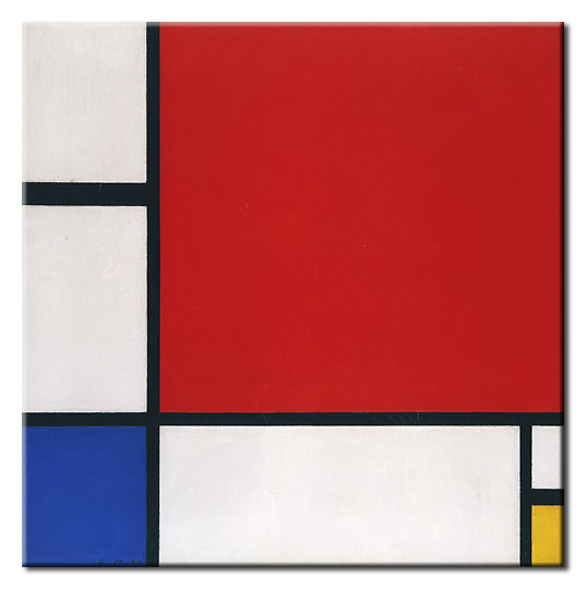 Piet Mondrian Bilder - Komposition mit Rot, Gelb, Blau - Leinwandbild ...