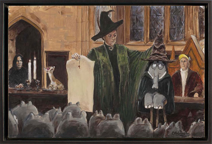 otto-waalkes-zuordnungszeremonie-harry-potter-gerahmt-hogwarts-snape-dumbledore
