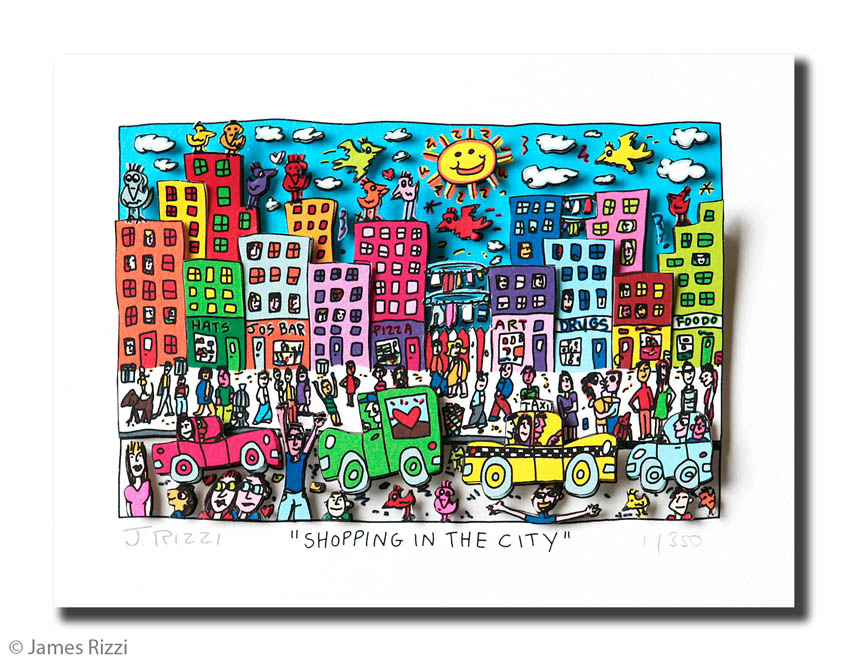 james-rizzi-shopping-in-the-city-ungerahmt-kunst-3d