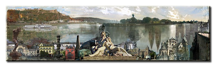 Koblenz Panorama Collage - Leinwandbild