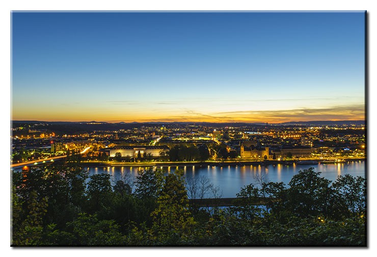 Koblenz am Abend - Leinwandbild-20 x 30 cm