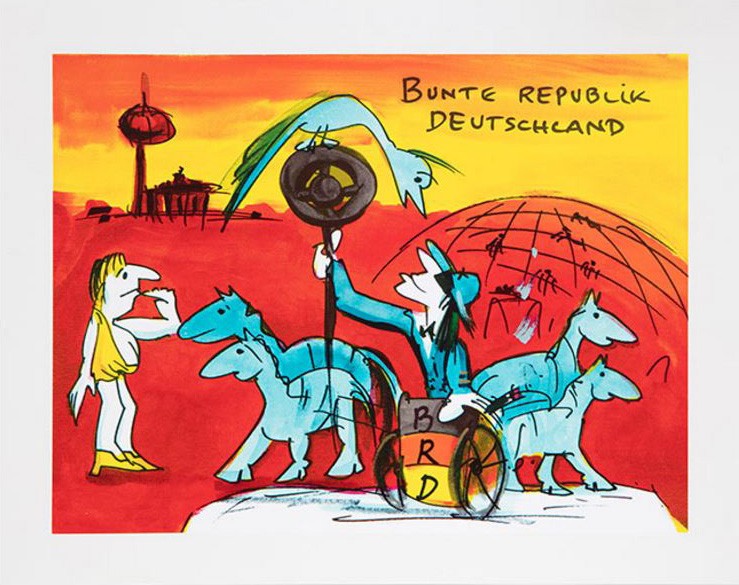 Udo Lindenberg BUNTE REPUBLIK DEUTSCHLAND - original Grafik handsigniert