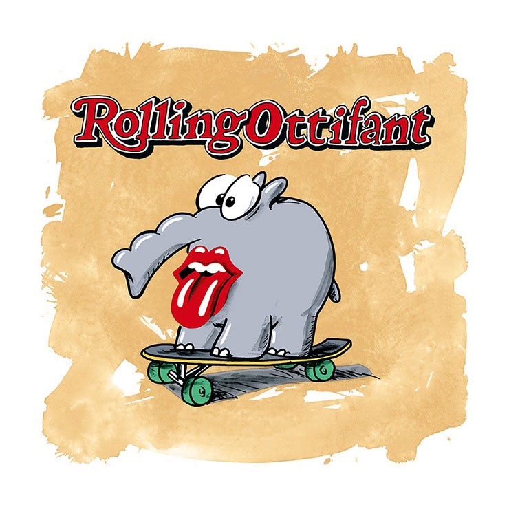 Otto Waalkes - Rolling Ottifant - original Grafik handsigniert
